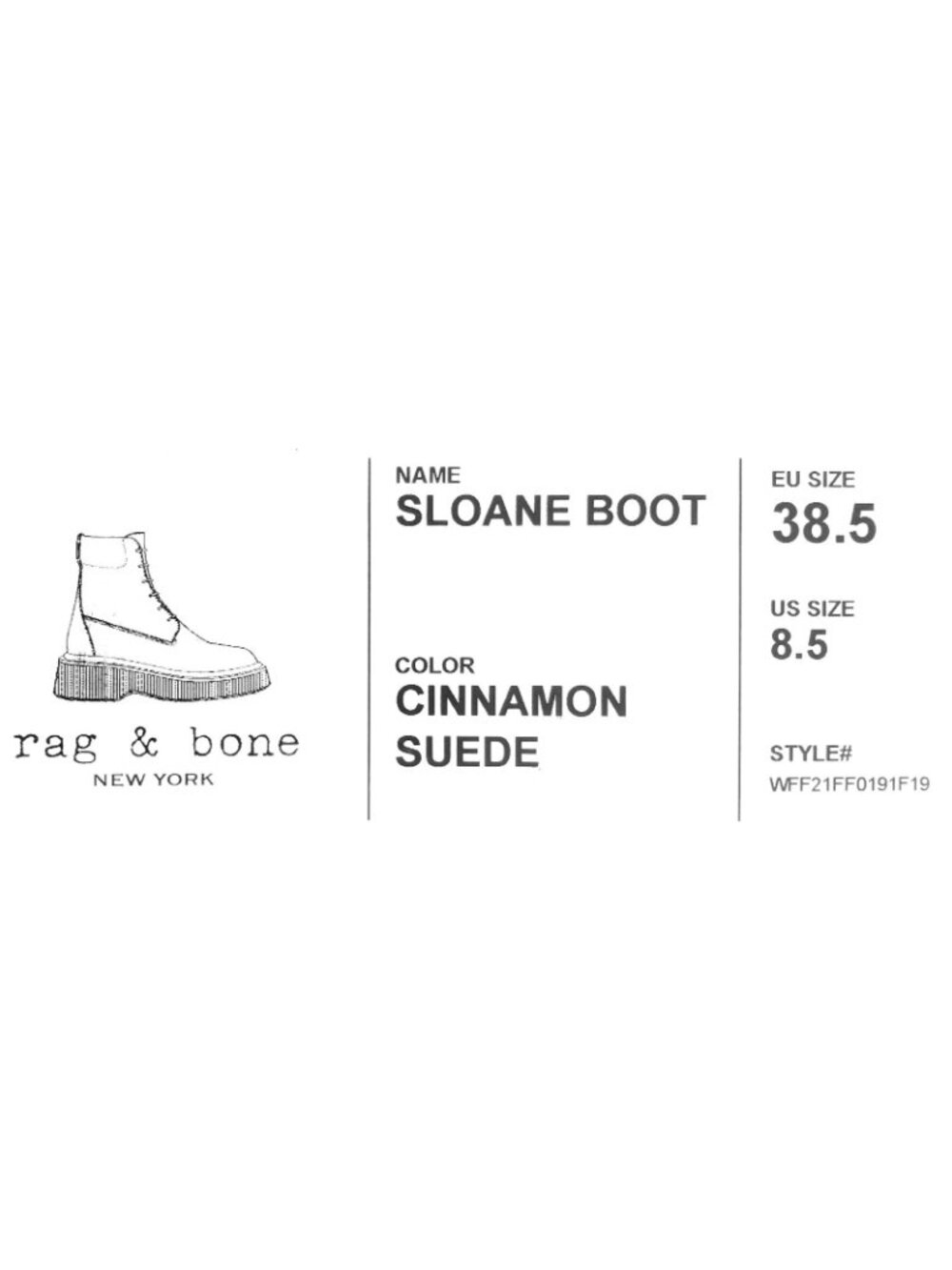 Rag & Bone Sloane Women's Suede Lace Up Ankle Boots Cinnamon Size 38.5 / US 8.5 - Picture 7 of 7